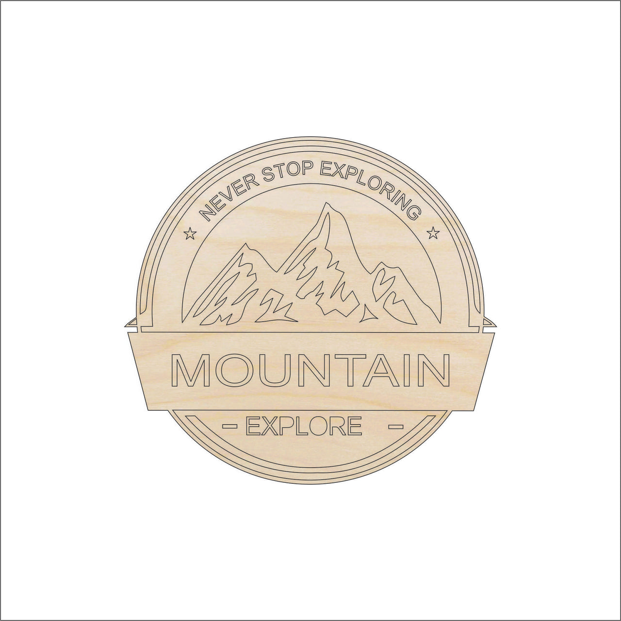 Mountain Explorer - Wood Craft Shape – Laser Cut Baltic Birch Unfinished DIY Art Supplies TRP58 - The Wood Shape Store