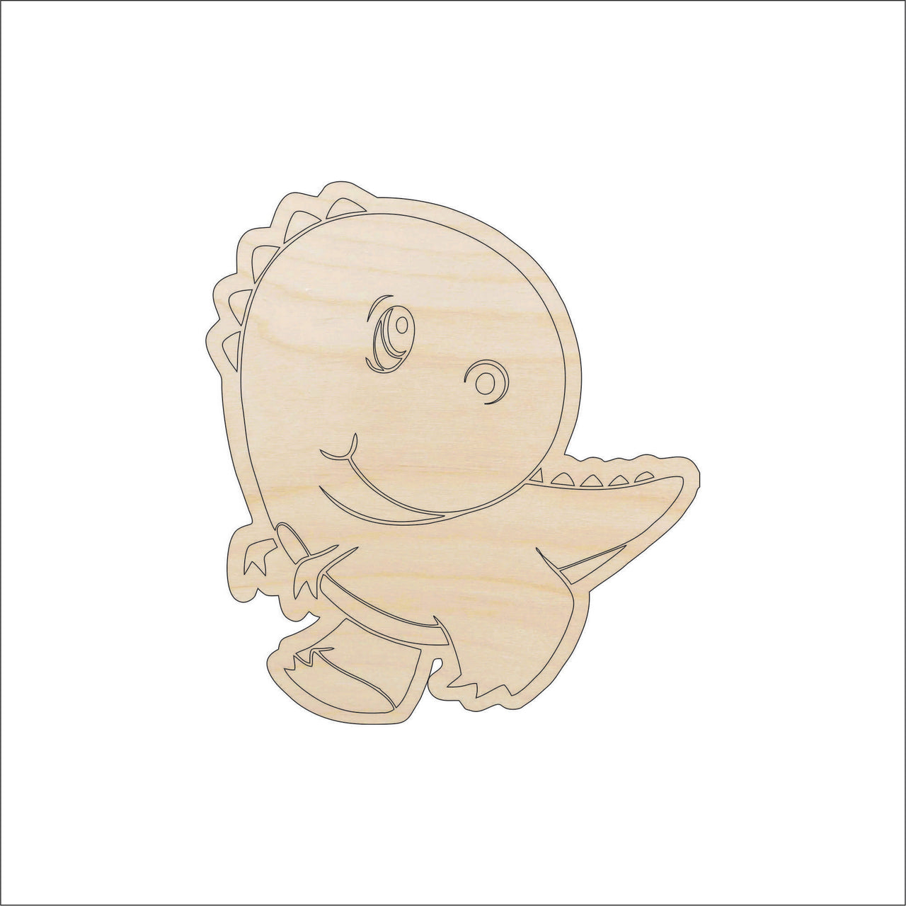 Dinosaur - Wood Craft Shape - Laser Cut Baltic Birch Unfinished DIY Wood Art Supplies DIN32 - The Wood Shape Store