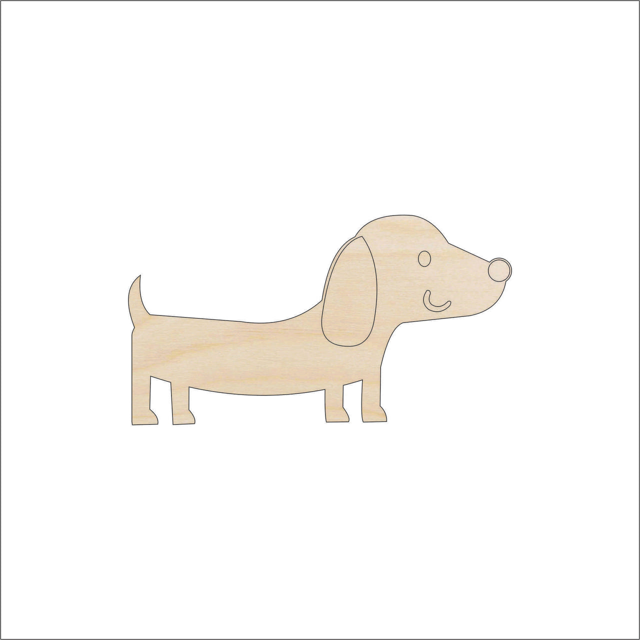 Dog Wood Craft Shape - Laser Cut Baltic Birch Unfinished DIY Wood Art Supplies DOG68 - The Wood Shape Store