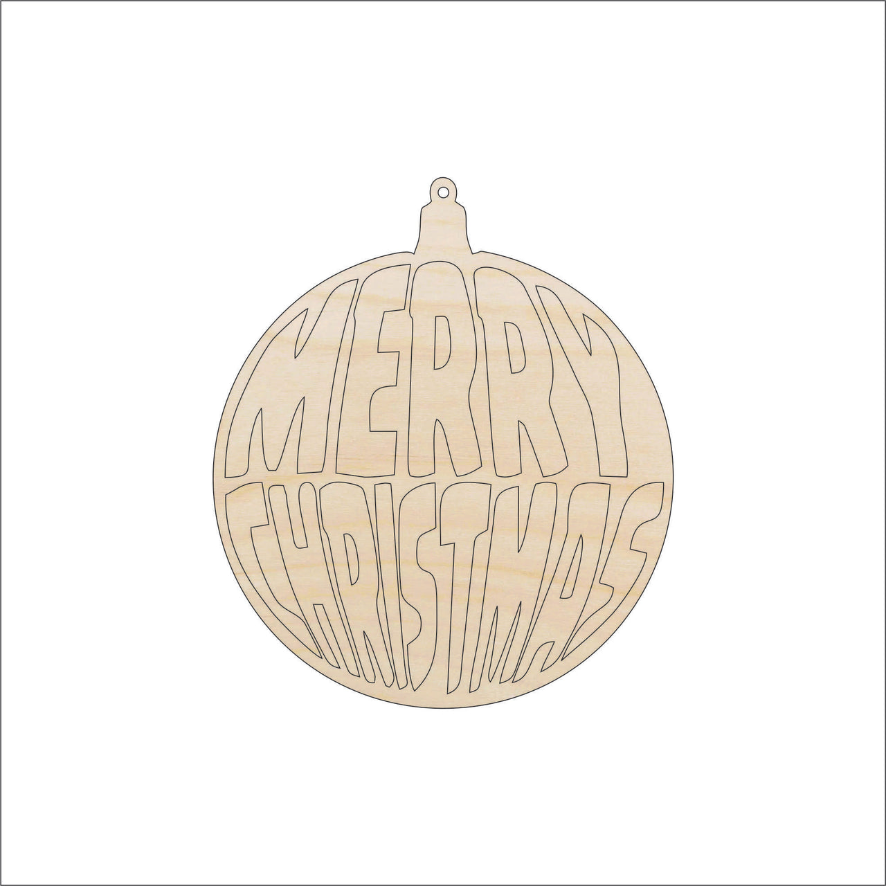 Christmas Ornament Wood Craft Shape - Laser Cut Baltic Birch Unfinished Art Supplies XMS208 - The Wood Shape Store