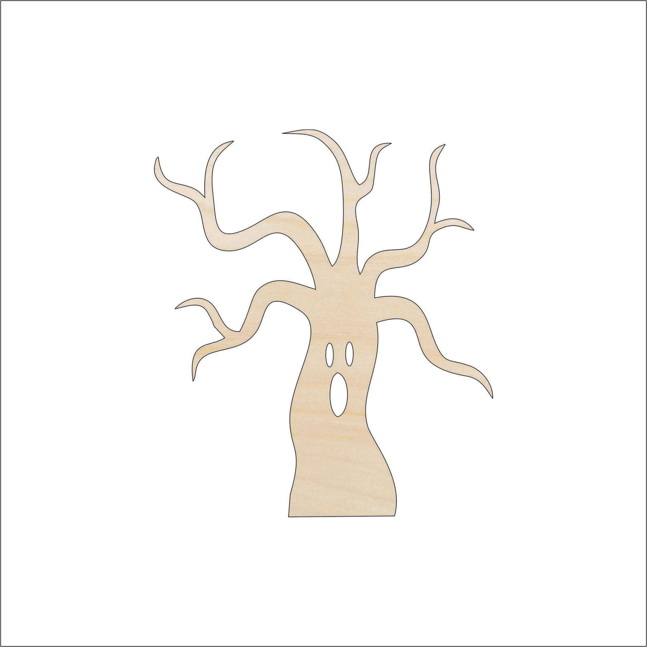 Haunted Tree Wood Craft Shape - Laser Cut Baltic Birch Unfinished DIY Wood Art Supplies FAL168 - The Wood Shape Store