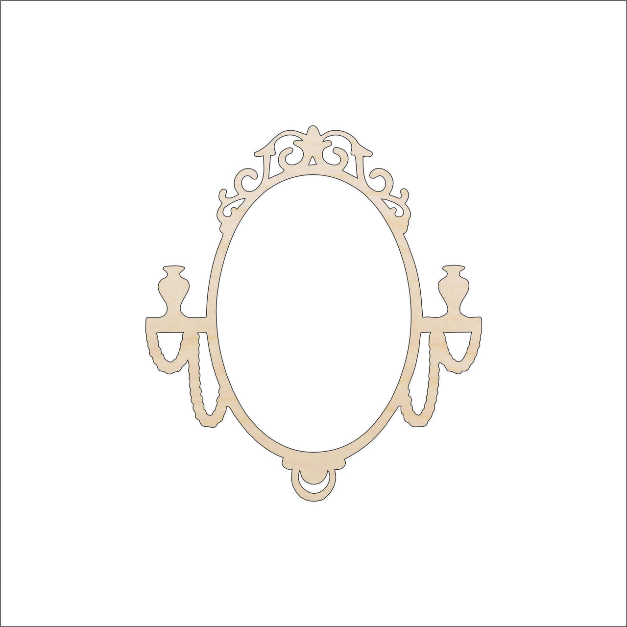 Mirror Wood Craft Shape - Laser Cut Baltic Birch Unfinished DIY Wood Art Supplies DCR1 - The Wood Shape Store
