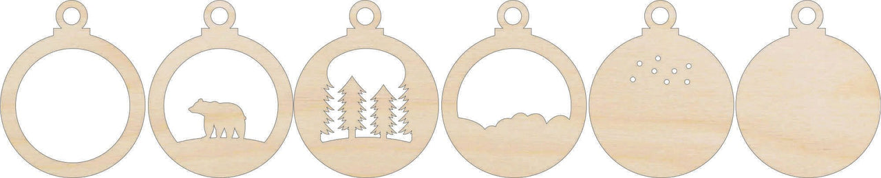 Polar Bear Wood Craft Ornament – Laser Cut Baltic Birch Unfinished DIY Art Supplies Kit AN37 - The Wood Shape Store