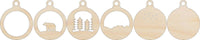 Polar Bear Wood Craft Ornament – Laser Cut Baltic Birch Unfinished DIY Art Supplies Kit AN37 - The Wood Shape Store