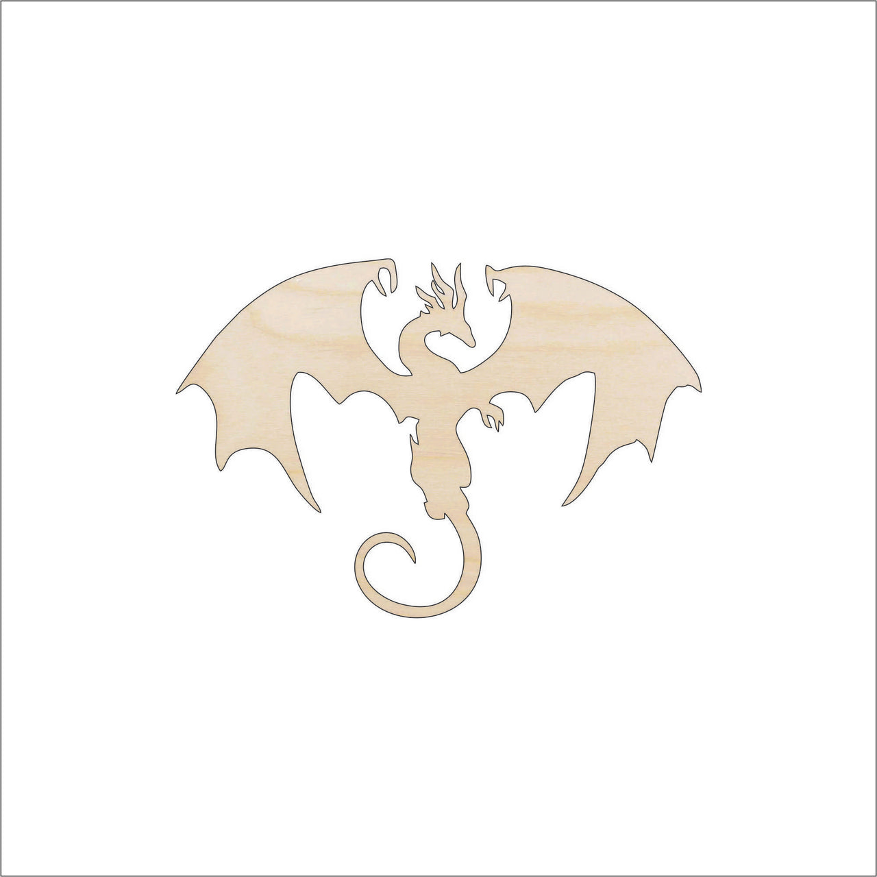 Dragon Wood Craft Shape - Laser Cut Baltic Birch Unfinished DIY Wood Art Supplies MYTH85 - The Wood Shape Store