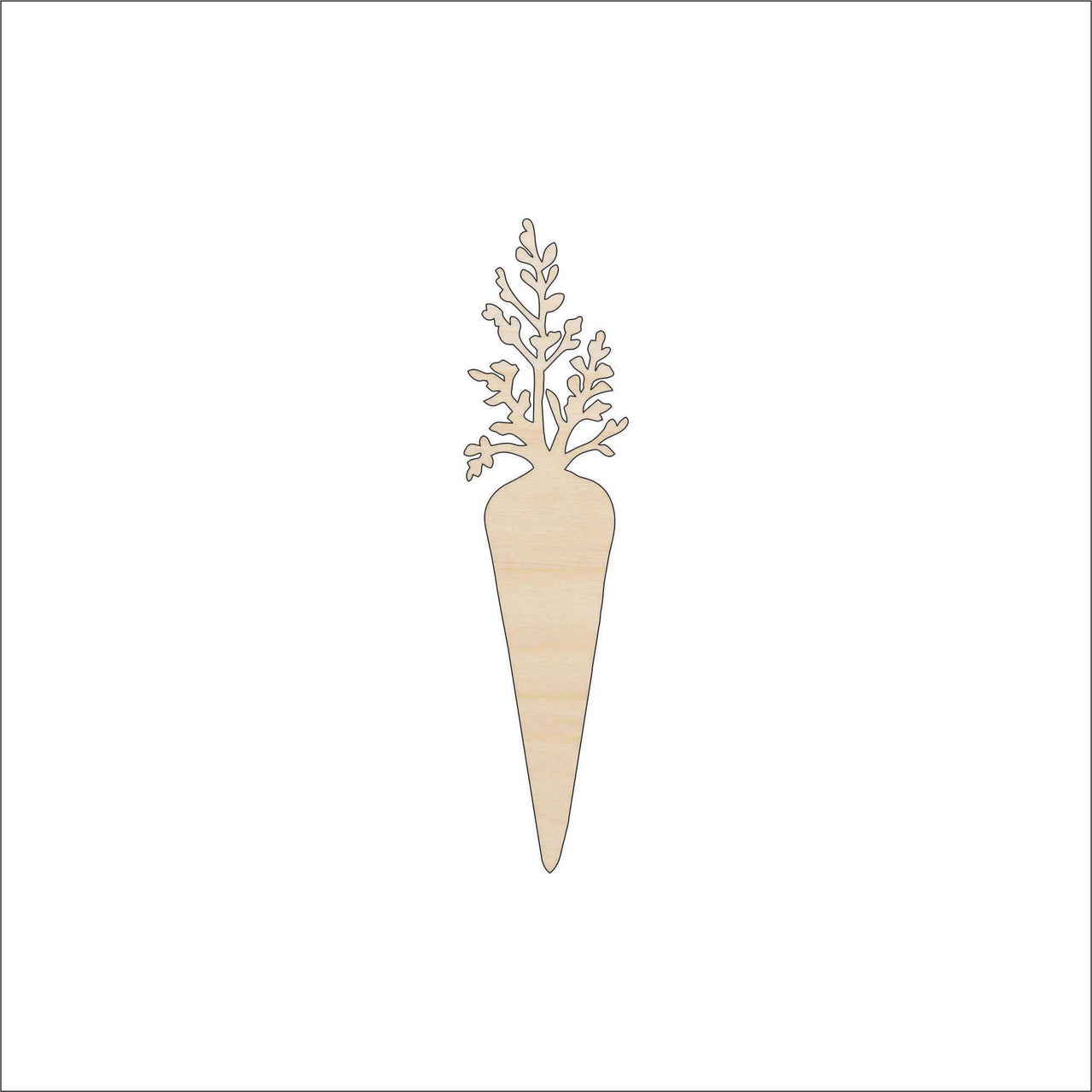 Carrot Wood Craft Shape - Laser Cut Baltic Birch Unfinished DIY Wood Art Supplies FOD113 - The Wood Shape Store