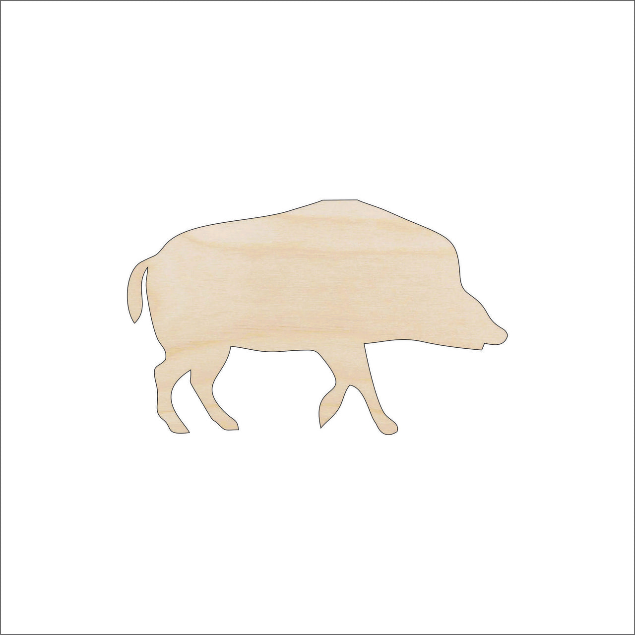 Pig Wood Craft Shape - Laser Cut Baltic Birch Unfinished DIY Wood Art Supplies PIG7 - The Wood Shape Store