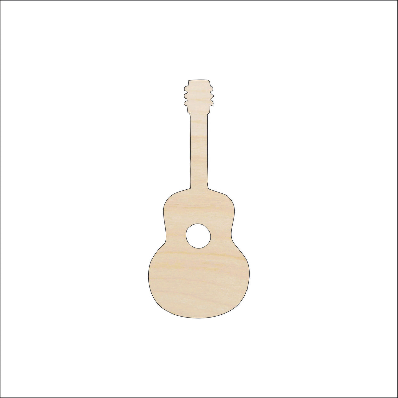Guitar Wood Craft Shape - Laser Cut Baltic Birch Unfinished DIY Wood Art Supplies MSC30 - The Wood Shape Store
