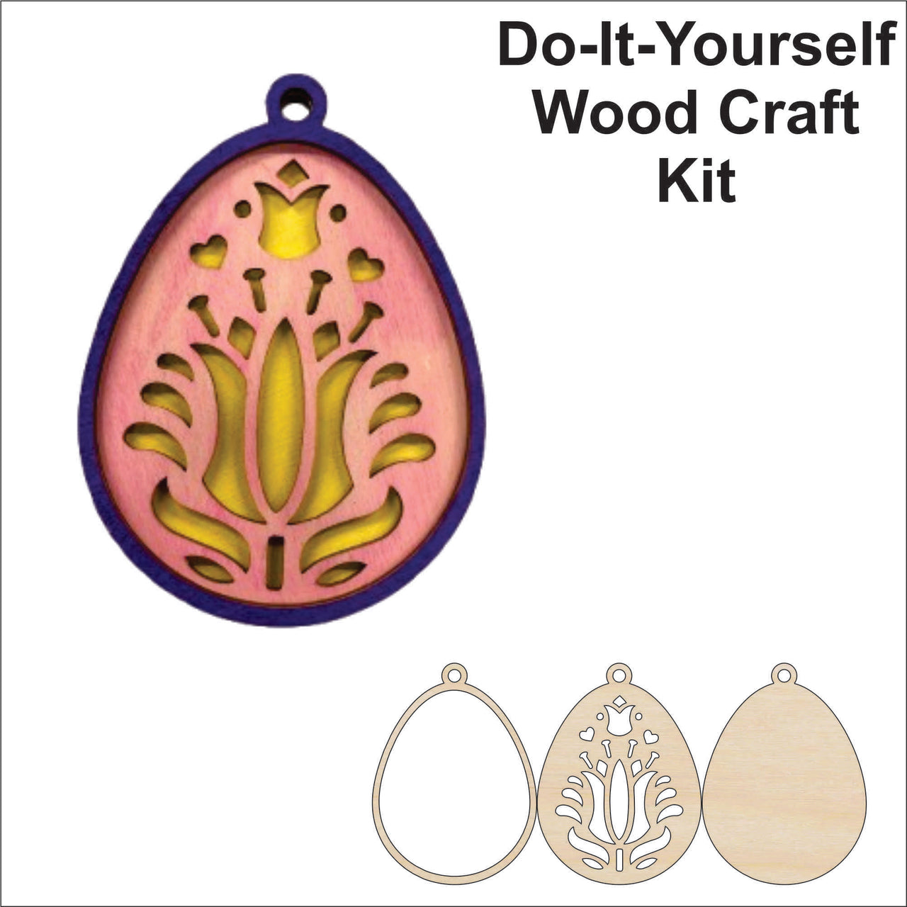Easter 3D Laser Cut Ornament – Baltic Birch Wood Craft Supplies | DIY Wood Ornament Kit ES21 - The Wood Shape Store