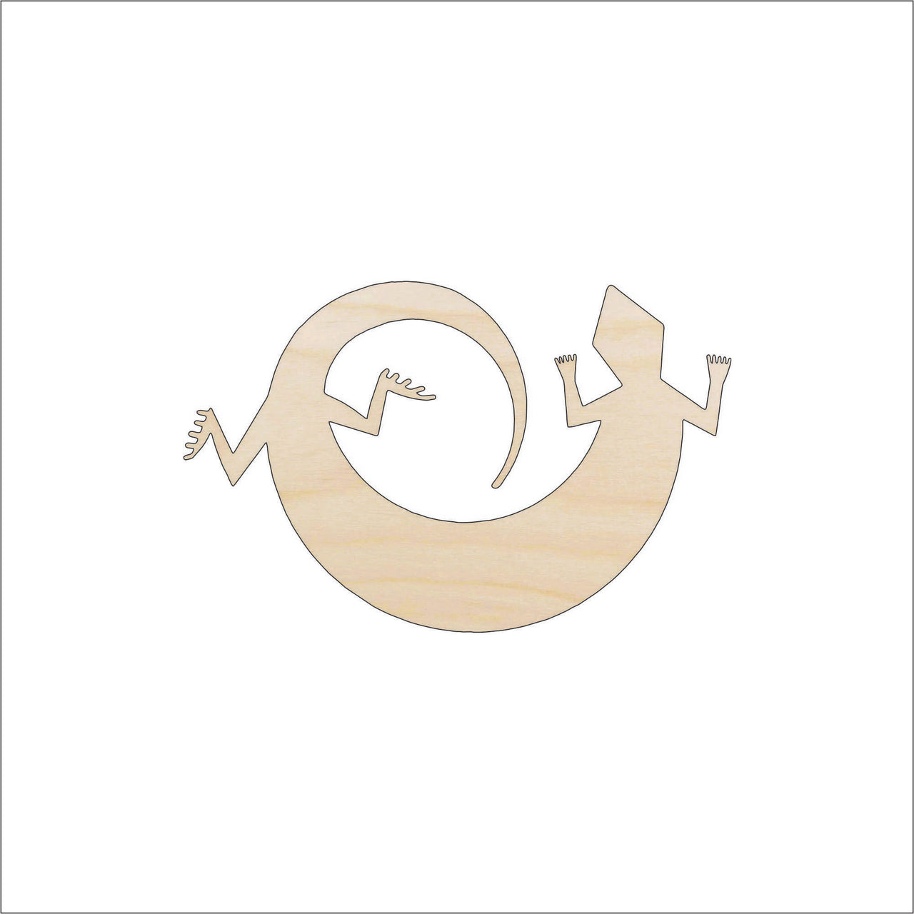 Lizard Wood Craft Shape - Laser Cut Baltic Birch Unfinished DIY Wood Art Supplies REP56 - The Wood Shape Store