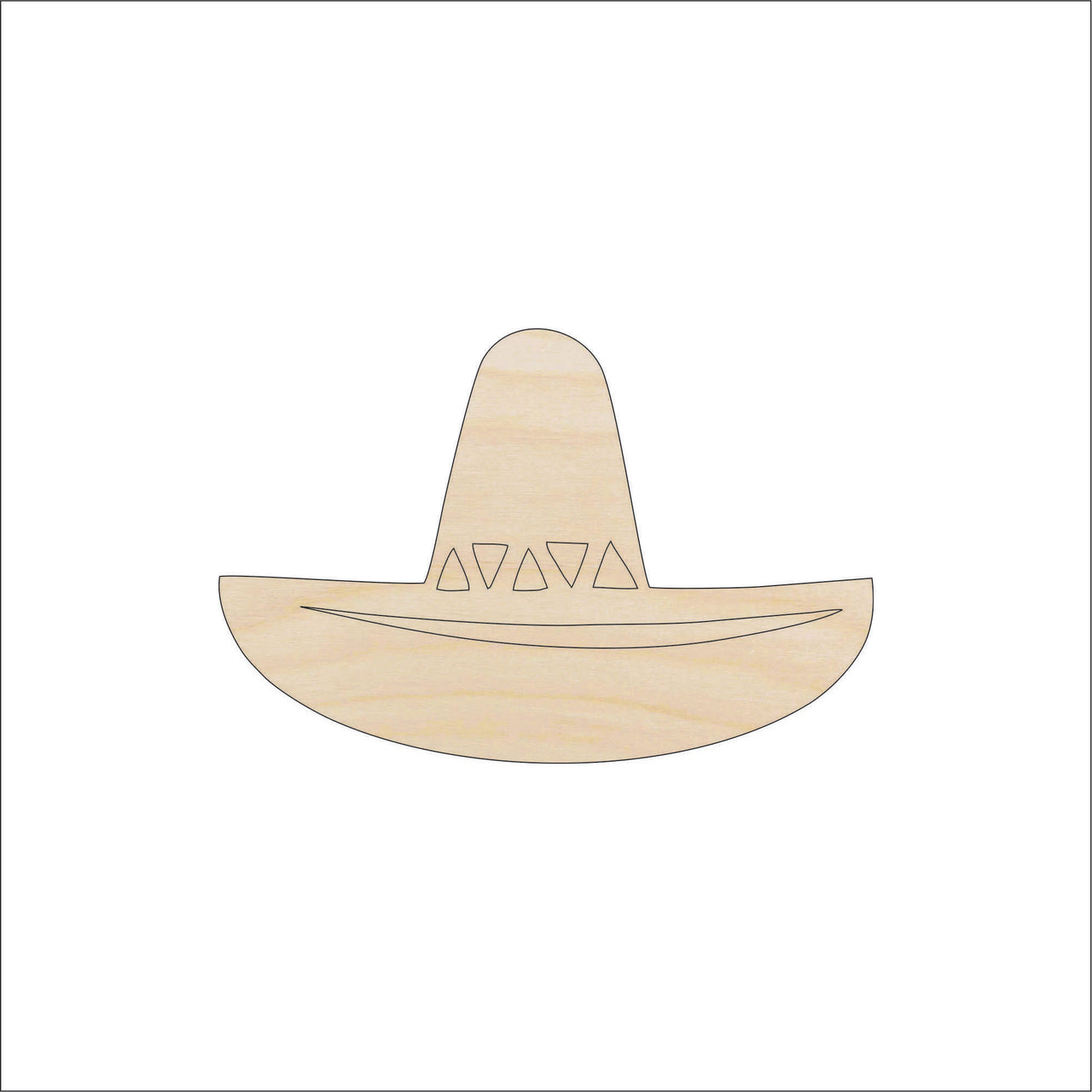 Sombrero Wood Craft Shape - Laser Cut Baltic Birch Unfinished DIY Wood Art Supplies WLD20 - The Wood Shape Store