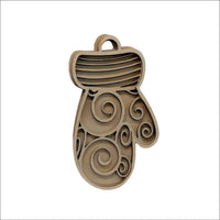 Mitten 3D Laser Cut Ornament – Baltic Birch Wood Craft Supplies | DIY Wood Ornament Kit XM47 - The Wood Shape Store
