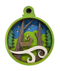 Deer 3D Laser Cut Ornament – Baltic Birch Wood Craft Supplies | DIY Wood Ornament Kit AN24 - The Wood Shape Store