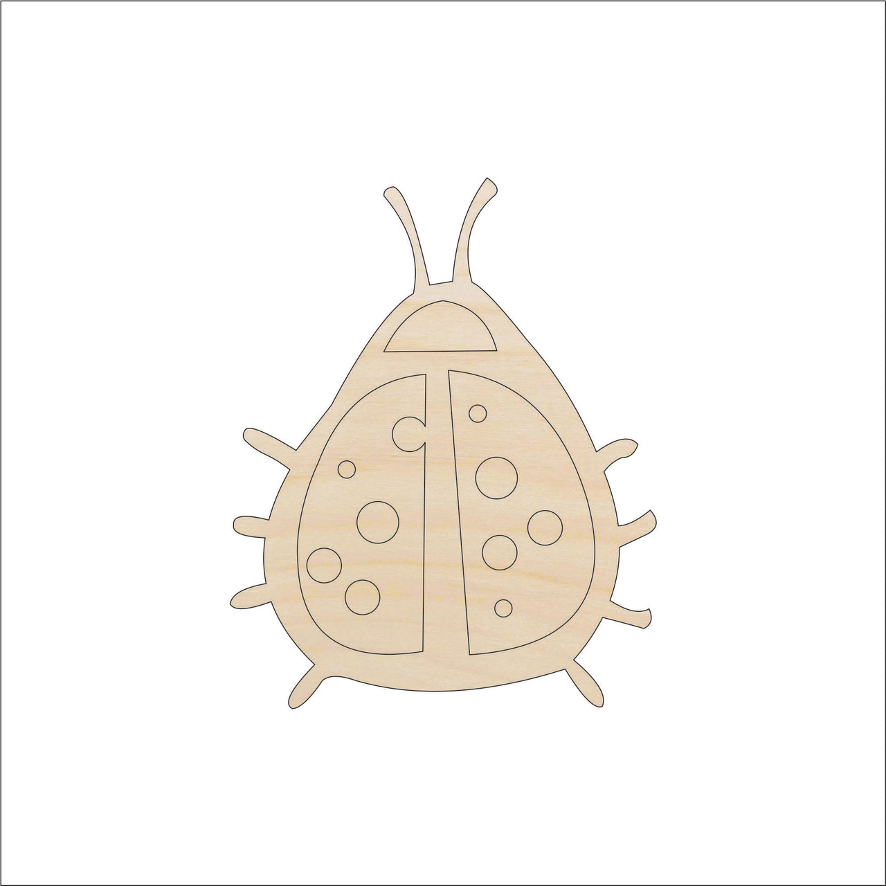Ladybug Wood Craft Shape - Laser Cut Baltic Birch Unfinished DIY Wood Art Supplies BUG39 - The Wood Shape Store