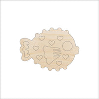 Pufferfish Wood Craft Shape - Laser Cut Baltic Birch Unfinished DIY Wood Art Supplies FSH6 - The Wood Shape Store