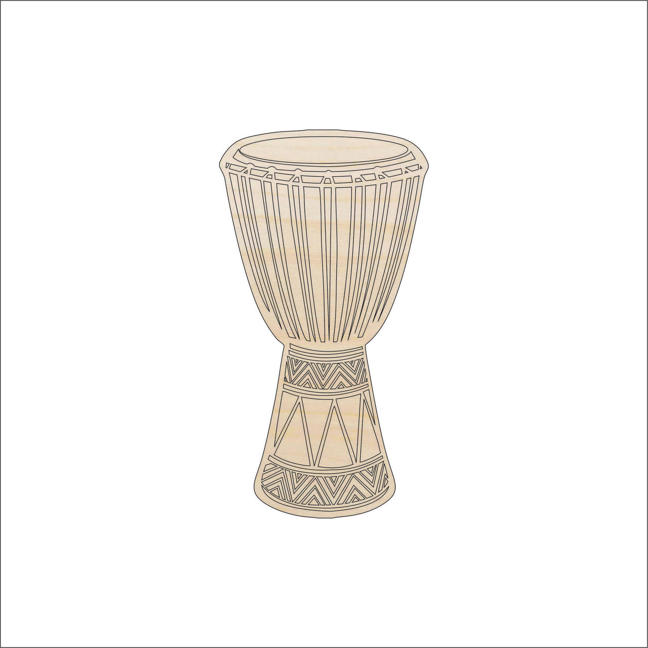 Drum Wood Craft Shape - Laser Cut Baltic Birch Unfinished DIY Wood Art Supplies MSC16 - The Wood Shape Store