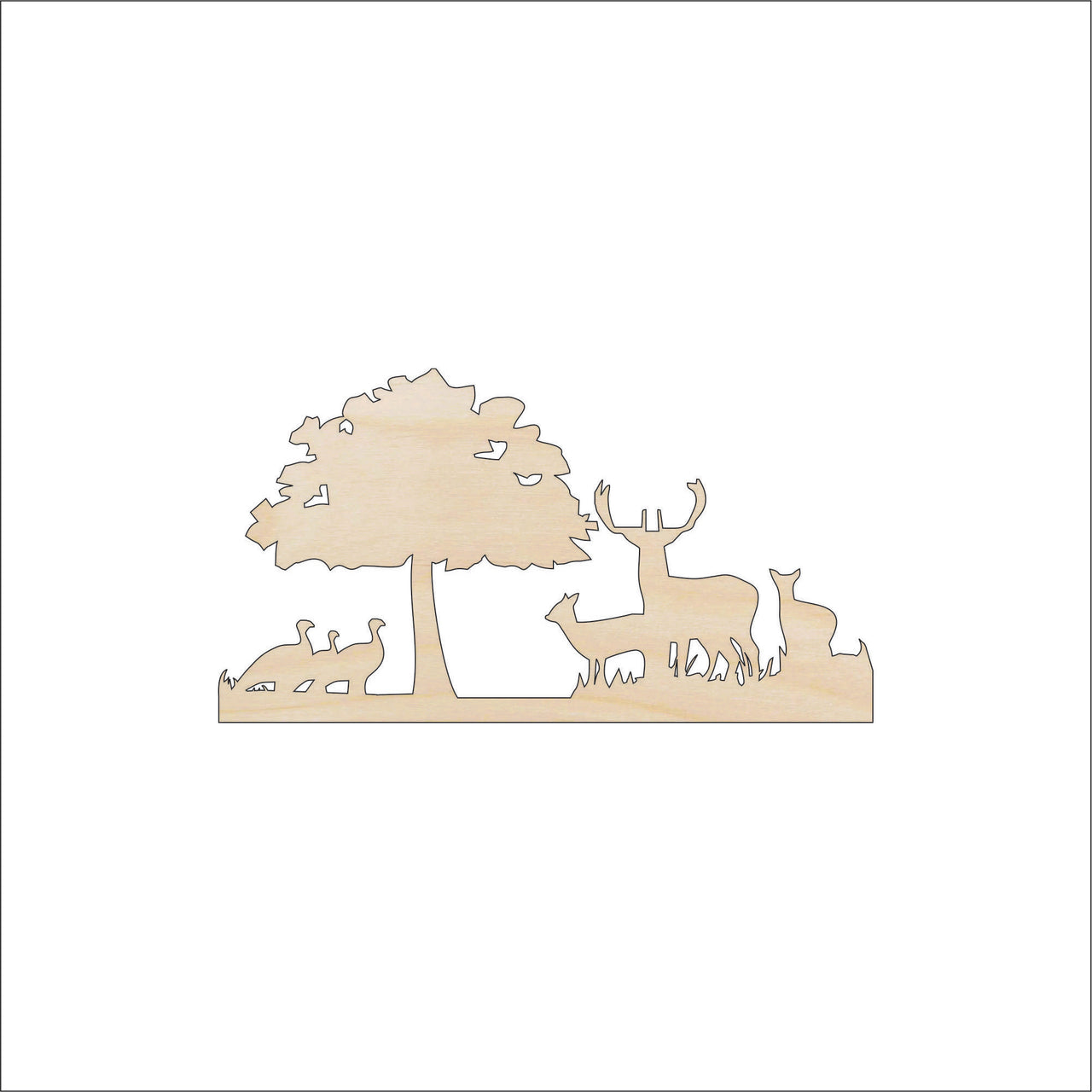 Deer Wood Craft Shape - Laser Cut Baltic Birch Unfinished DIY Wood Art Supplies DER8 - The Wood Shape Store
