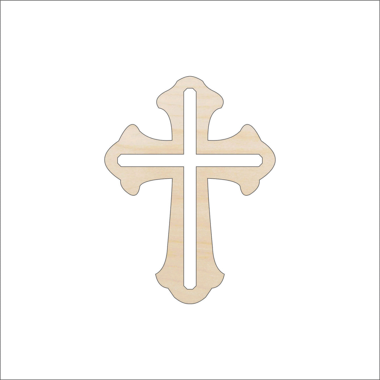 Cross Wood Craft Shape - Laser Cut Baltic Birch Unfinished DIY Wood Art Supplies REL79 - The Wood Shape Store