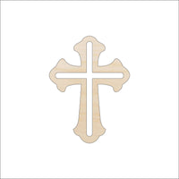 Cross Wood Craft Shape - Laser Cut Baltic Birch Unfinished DIY Wood Art Supplies REL79 - The Wood Shape Store