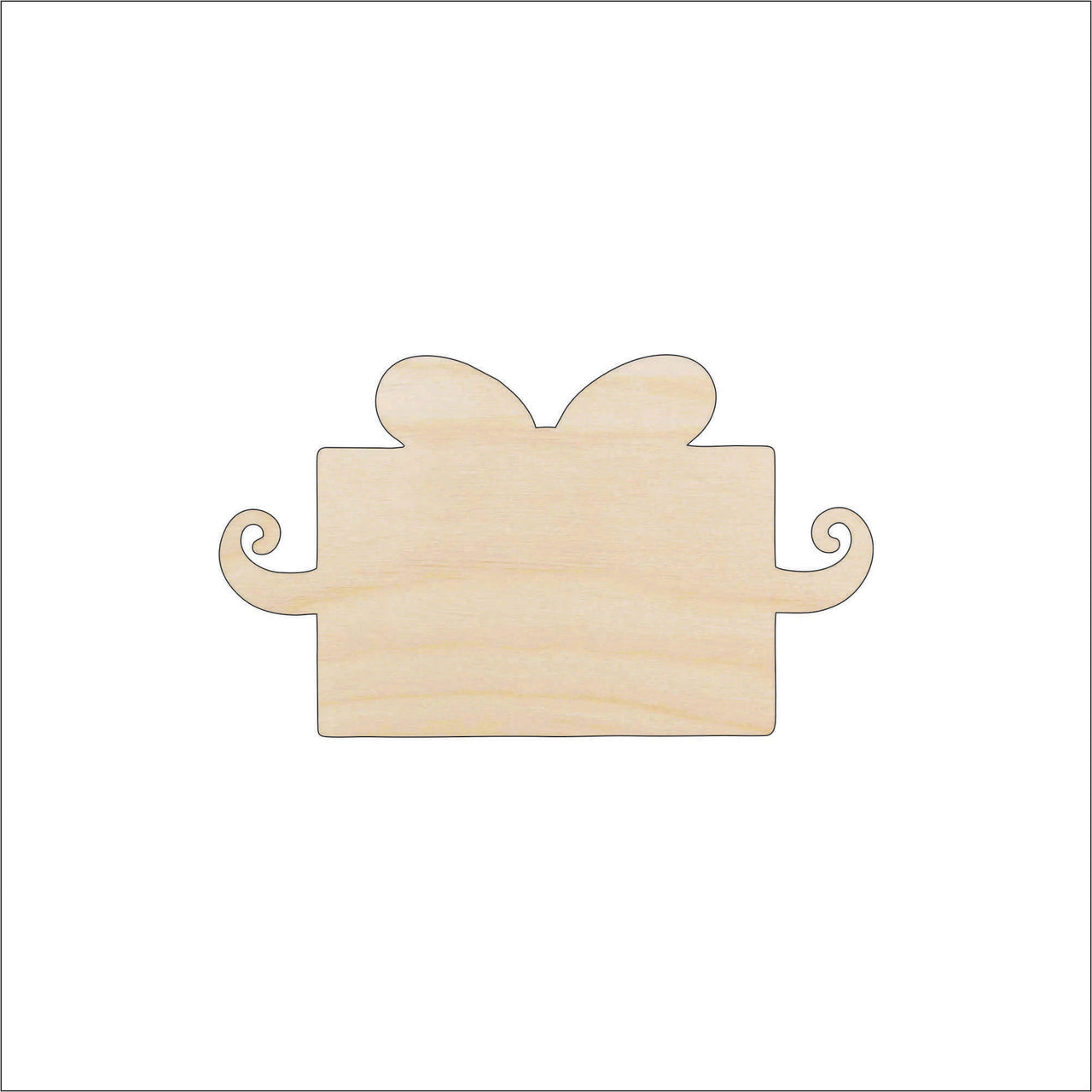 Present Wood Craft Shape - Laser Cut Baltic Birch Unfinished DIY Wood Art Supplies XTR107 - The Wood Shape Store