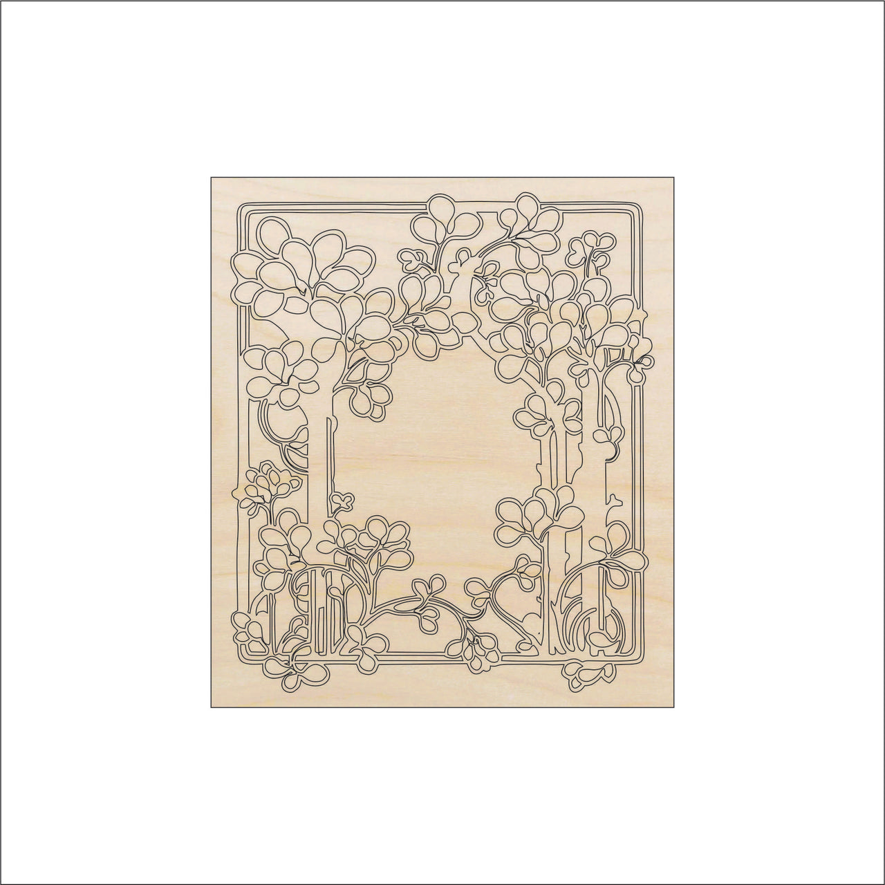 Tree Design Wood Craft Shape - Laser Cut Baltic Birch Unfinished DIY Wood Art Supplies DSN3 - The Wood Shape Store