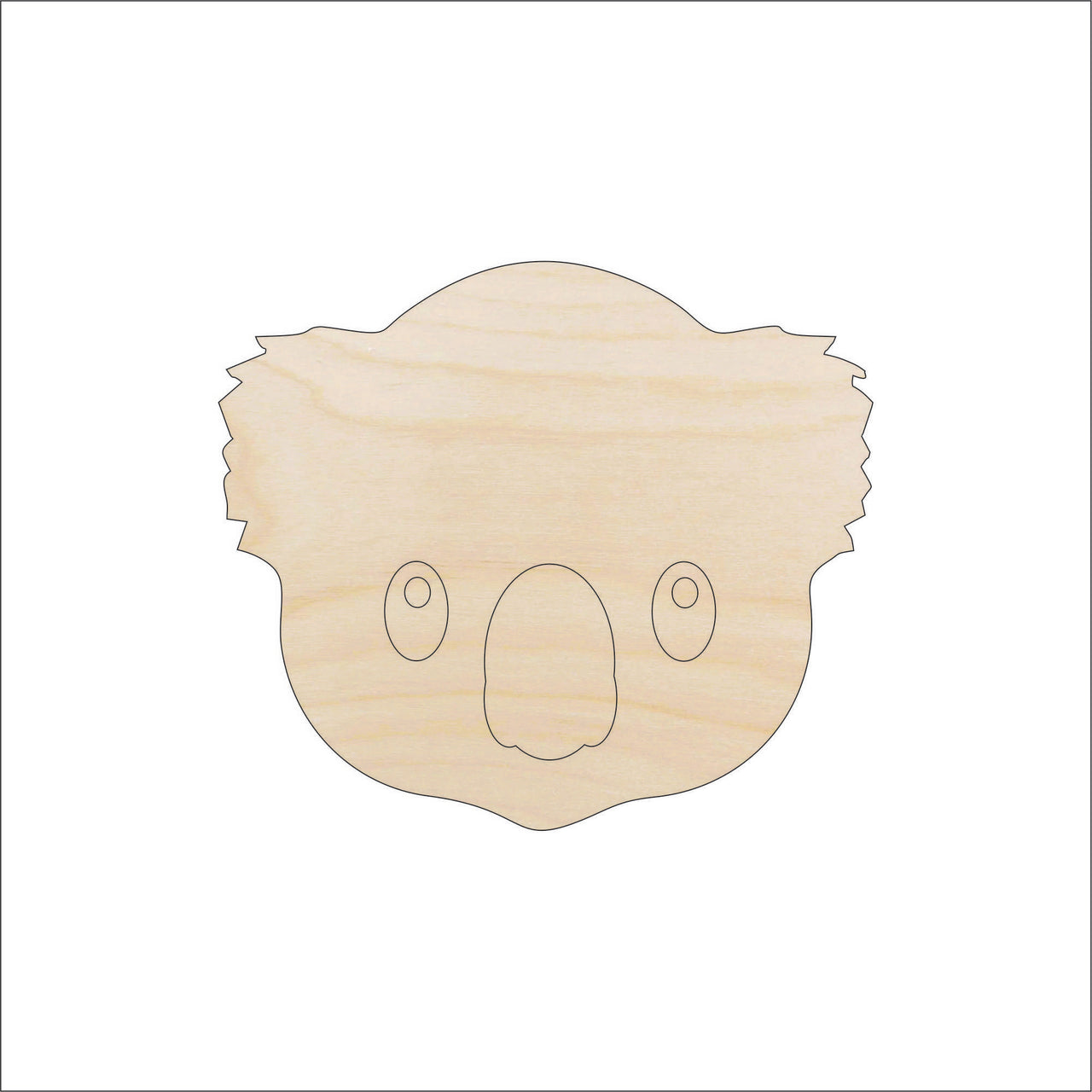 Koala Bear Wood Craft Shape – Laser Cut Baltic Birch Unfinished DIY Wood Art Supplies BER4 - The Wood Shape Store