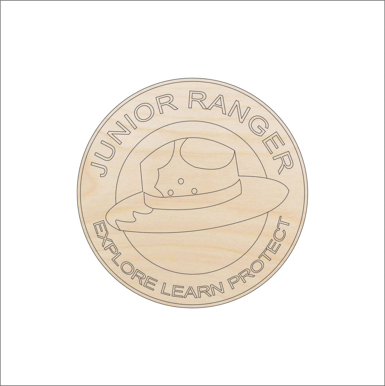Junior Ranger Wood Craft Shape - Laser Cut Baltic Birch Unfinished DIY Wood Art Supplies TRP54 - The Wood Shape Store