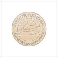 Junior Ranger Wood Craft Shape - Laser Cut Baltic Birch Unfinished DIY Wood Art Supplies TRP54 - The Wood Shape Store