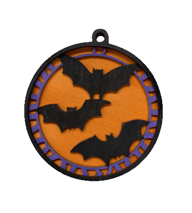 Bat 3D Laser Cut Ornament – Baltic Birch Wood Craft Supplies | DIY Wood Ornament Kit HA3 - The Wood Shape Store