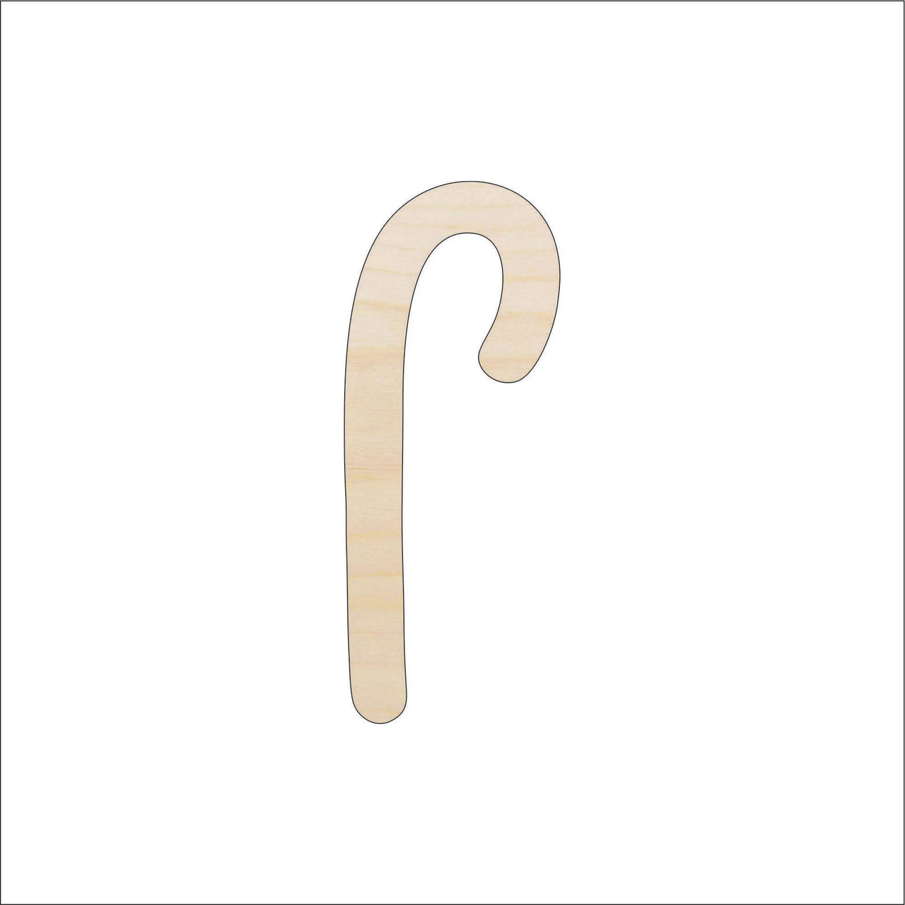 Candy Cane Wood Craft Shape - Laser Cut Baltic Birch Unfinished DIY Wood Art Supplies XMS124 - The Wood Shape Store