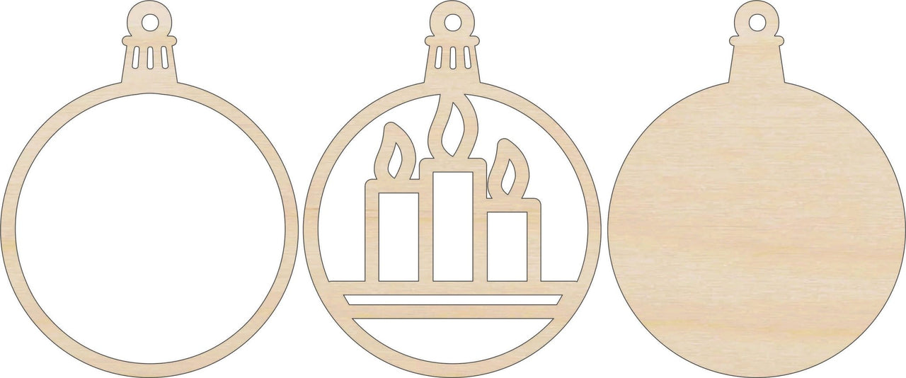 Candle 3D Laser Cut Ornament – Baltic Birch Wood Craft Supplies | DIY Wood Ornament Kit XM306 - The Wood Shape Store