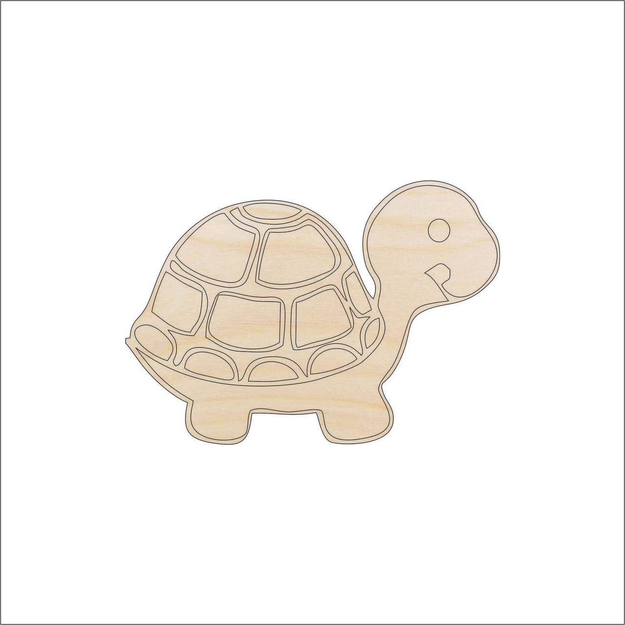 Turtle Wood Craft Shape - Laser Cut Baltic Birch Unfinished DIY Wood Art Supplies REP11 - The Wood Shape Store