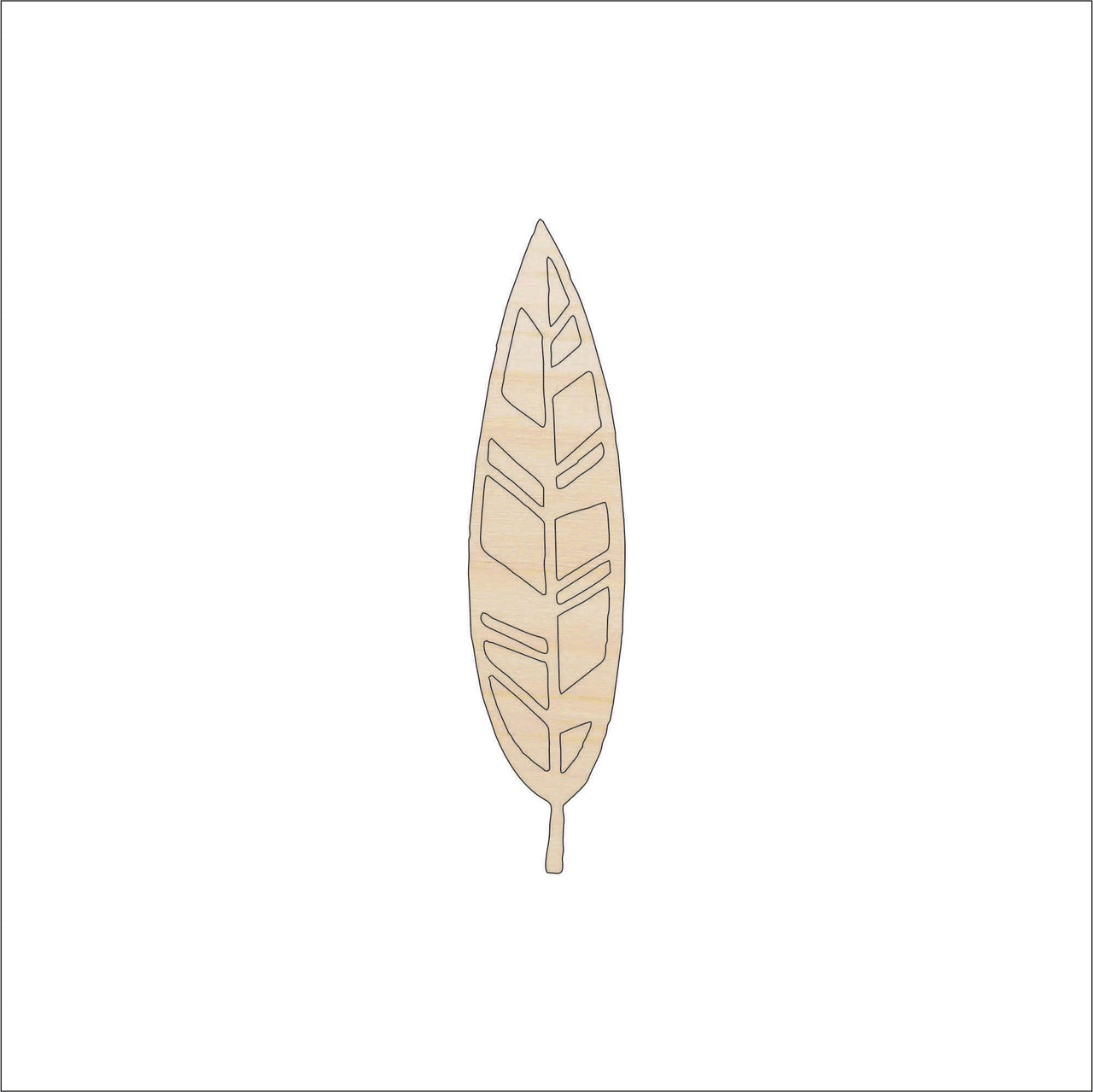 Feather Wood Craft Shape - Laser Cut Baltic Birch Unfinished DIY Wood Art Supplies XTR35 - The Wood Shape Store