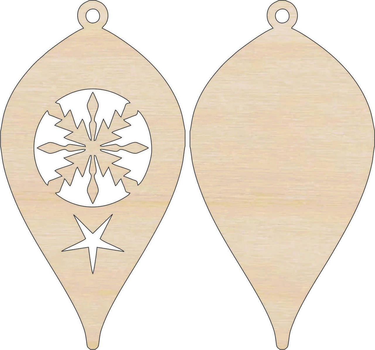 Snowflake 3D Laser Cut Ornament – Baltic Birch Wood Craft Supplies | DIY Wood Ornament Kit XM96 - The Wood Shape Store