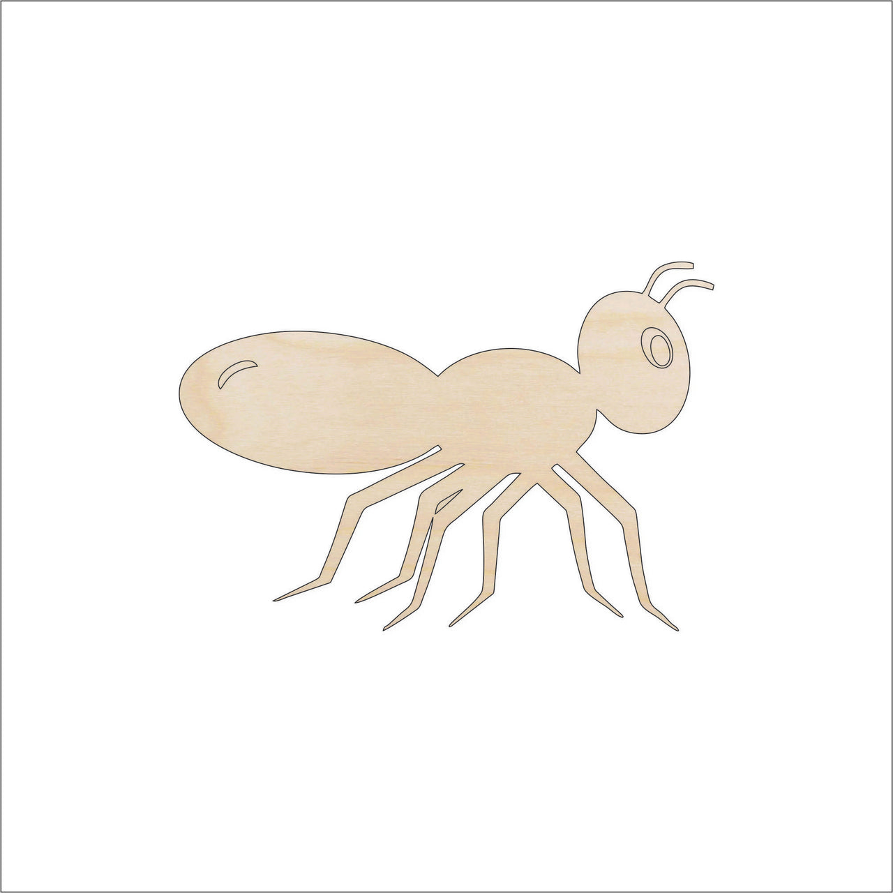 Ant Wood Craft Shape - Laser Cut Baltic Birch Unfinished DIY Wood Art Supplies BUG25 - The Wood Shape Store