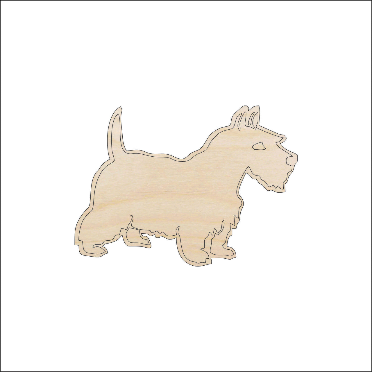 Dog Wood Craft Shape - Laser Cut Baltic Birch Unfinished DIY Wood Art Supplies DOG75 - The Wood Shape Store