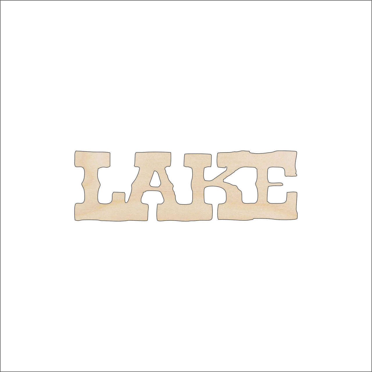 Lake Word Wood Craft Shape - Laser Cut Baltic Birch Unfinished DIY Wood Art Supplies TRP19 - The Wood Shape Store
