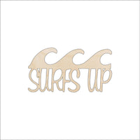 Surfs Up Word Wood Craft Shape - Laser Cut Baltic Birch Unfinished DIY Wood Art Supplies SPT3 - The Wood Shape Store