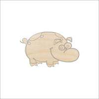 Pig Wood Craft Shape - Laser Cut Baltic Birch Unfinished DIY Wood Art Supplies PIG3 - The Wood Shape Store