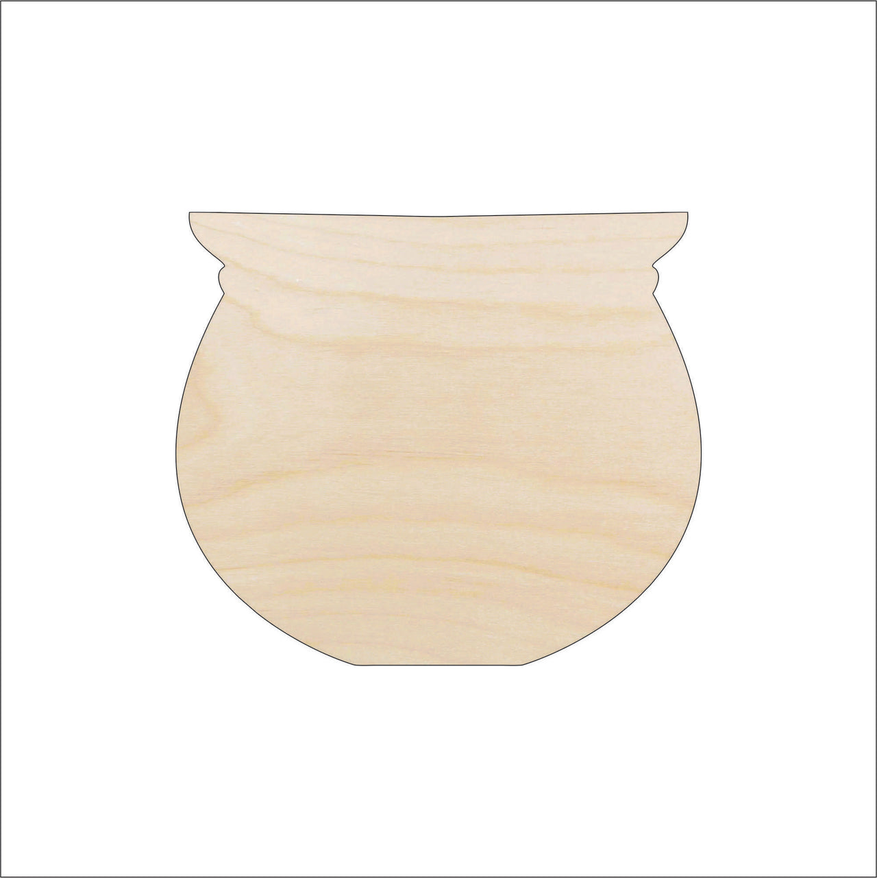 Cauldron Wood Craft Shape - Laser Cut Baltic Birch Unfinished DIY Wood Art Supplies FAL176 - The Wood Shape Store