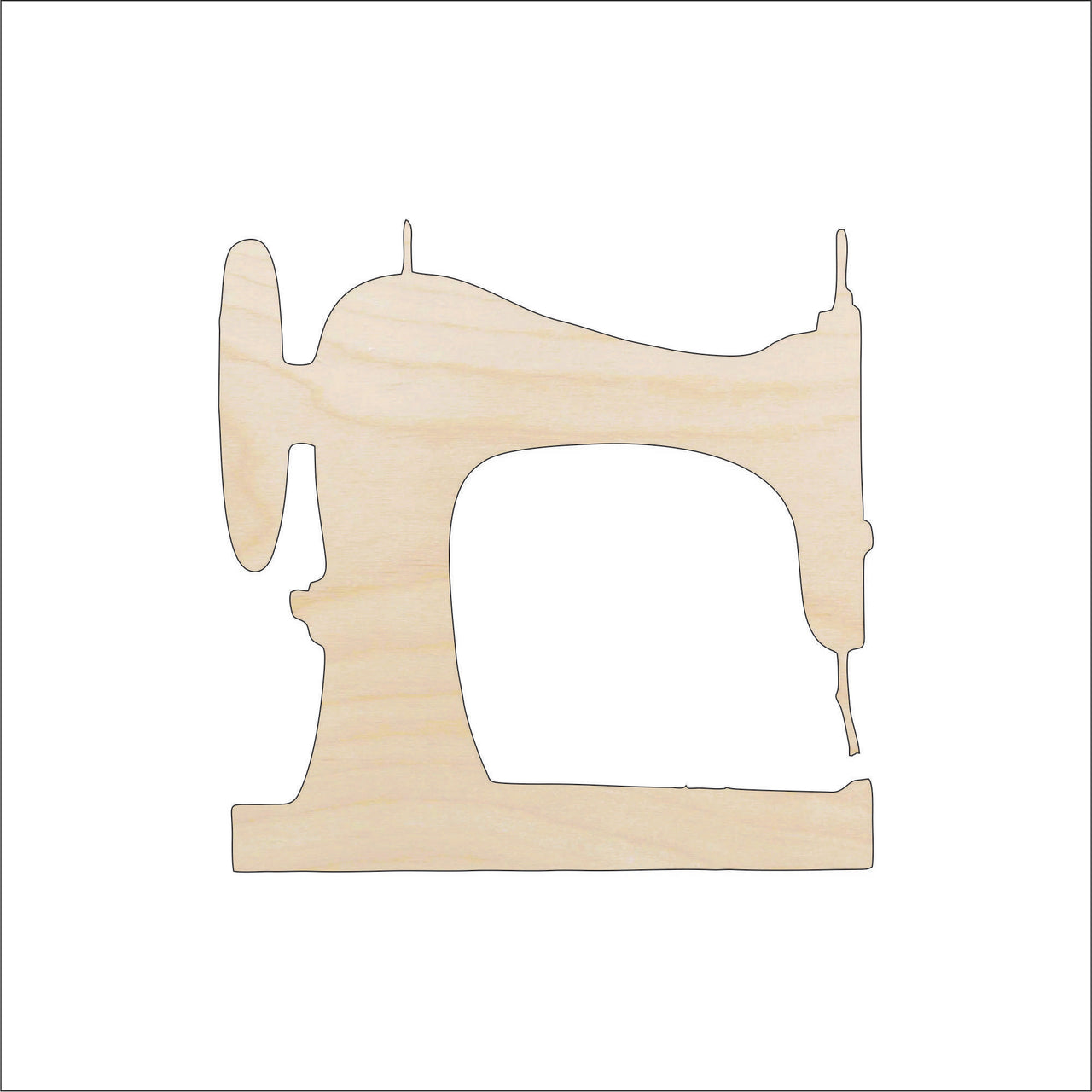 Sewing Machine Wood Craft Shape - Laser Cut Baltic Birch Unfinished DIY Wood Art Supplies DCR32 - The Wood Shape Store