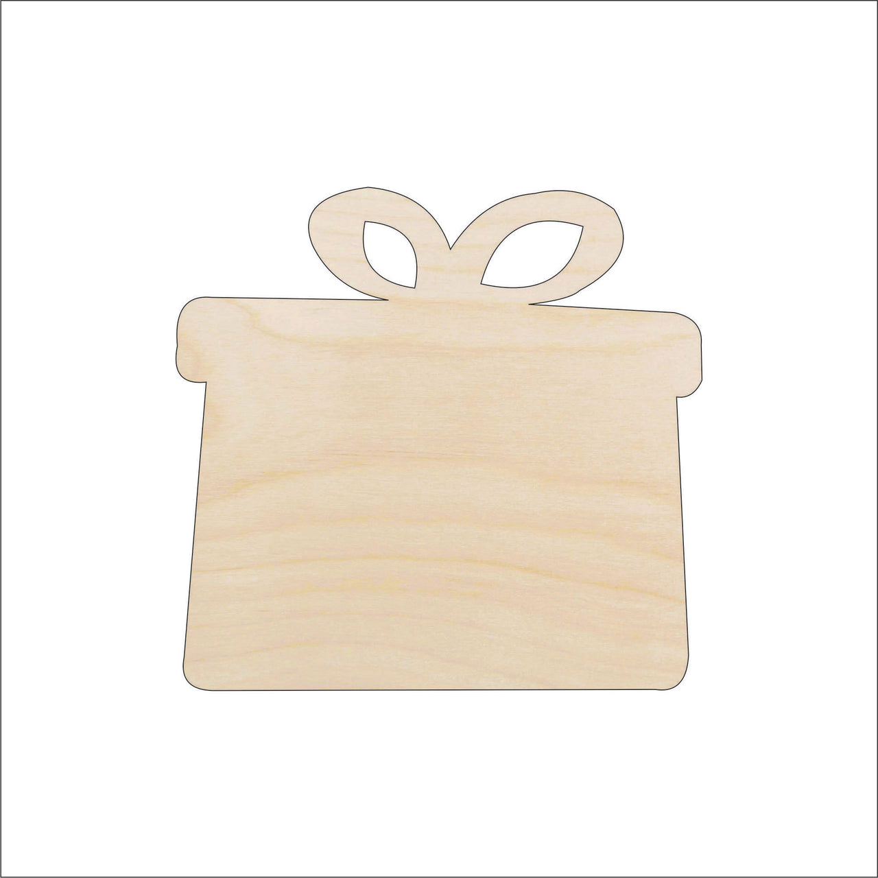 Present Wood Craft Shape - Laser Cut Baltic Birch Unfinished DIY Wood Art Supplies XTR13 - The Wood Shape Store