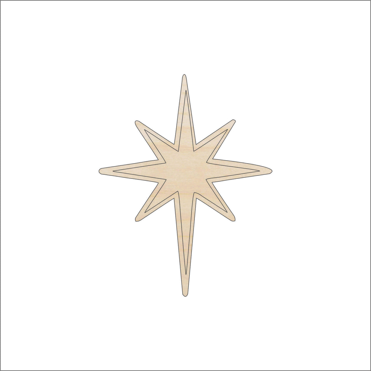 Star Wood Craft Shape - Laser Cut Baltic Birch Unfinished DIY Wood Art Supplies SKY90 - The Wood Shape Store