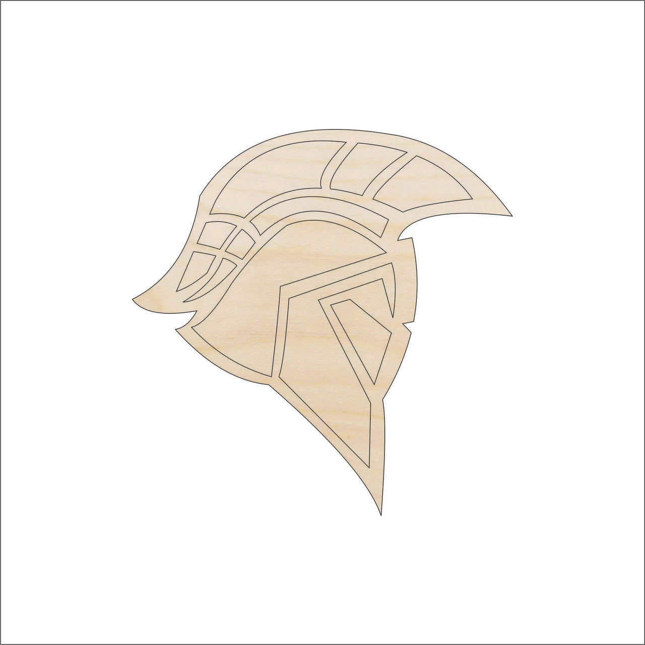 Helmet Armor Wood Craft Shape - Laser Cut Baltic Birch Unfinished DIY Wood Art Supplies MSK17 - The Wood Shape Store