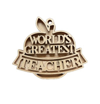 Teacher 3D Laser Cut Ornament – Baltic Birch Wood Craft Supplies | DIY Wood Kit SC1 - The Wood Shape Store