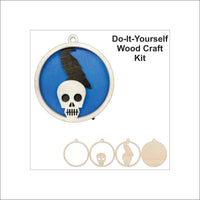Skull 3D Laser Cut Ornament – Baltic Birch Wood Craft Supplies | DIY Wood Ornament Kit HA15 - The Wood Shape Store