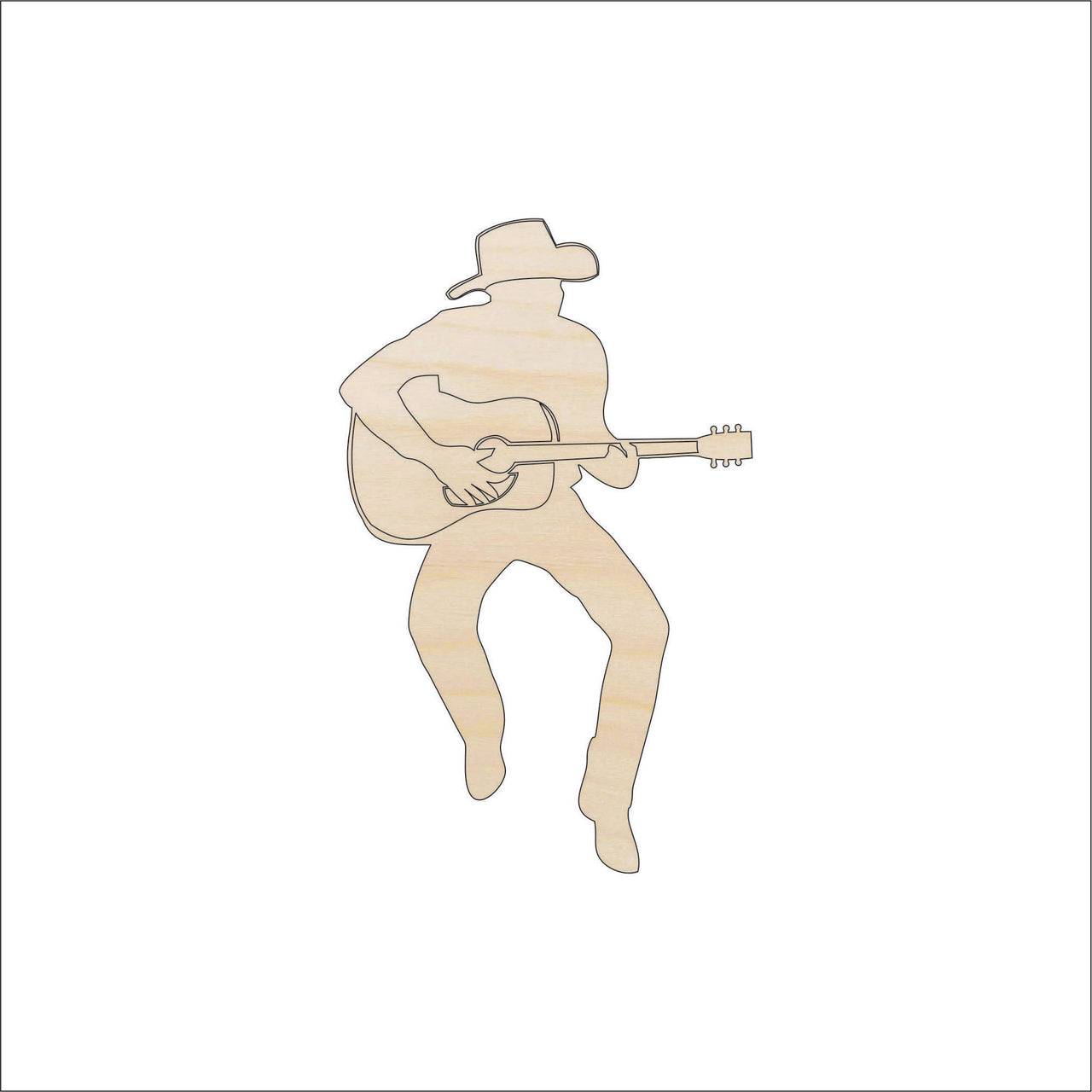Cowboy Wood Craft Shape – Laser Cut Baltic Birch Unfinished DIY Wood Art Supplies MSC46 - The Wood Shape Store