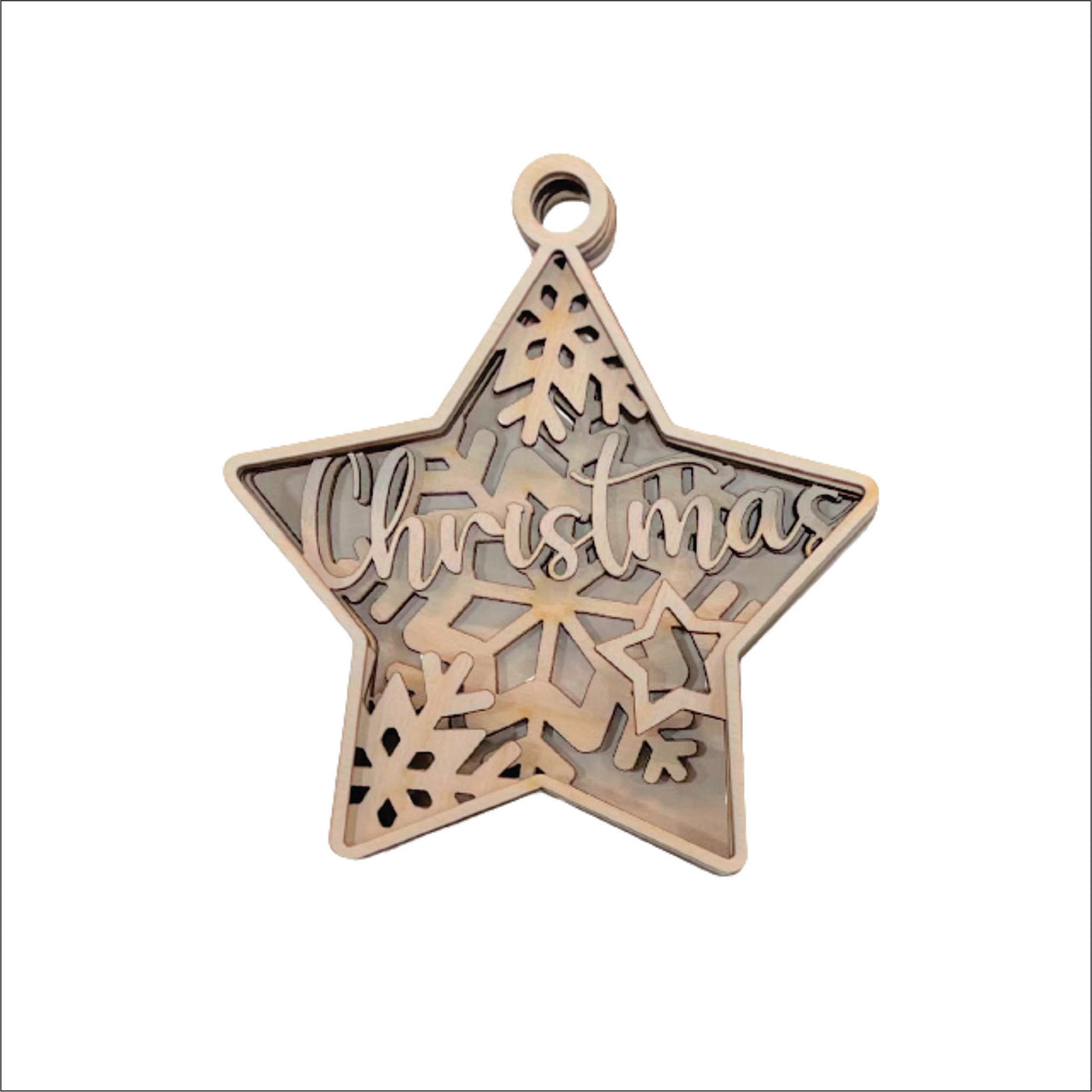 Star 3D Laser Cut Ornament – Baltic Birch Wood Craft Supplies | DIY Wood Ornament Kit XM18 - The Wood Shape Store