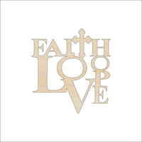 Faith Hope Wood Craft Shape – Laser Cut Baltic Birch Unfinished DIY Wood Art Supplies WRD114 - The Wood Shape Store