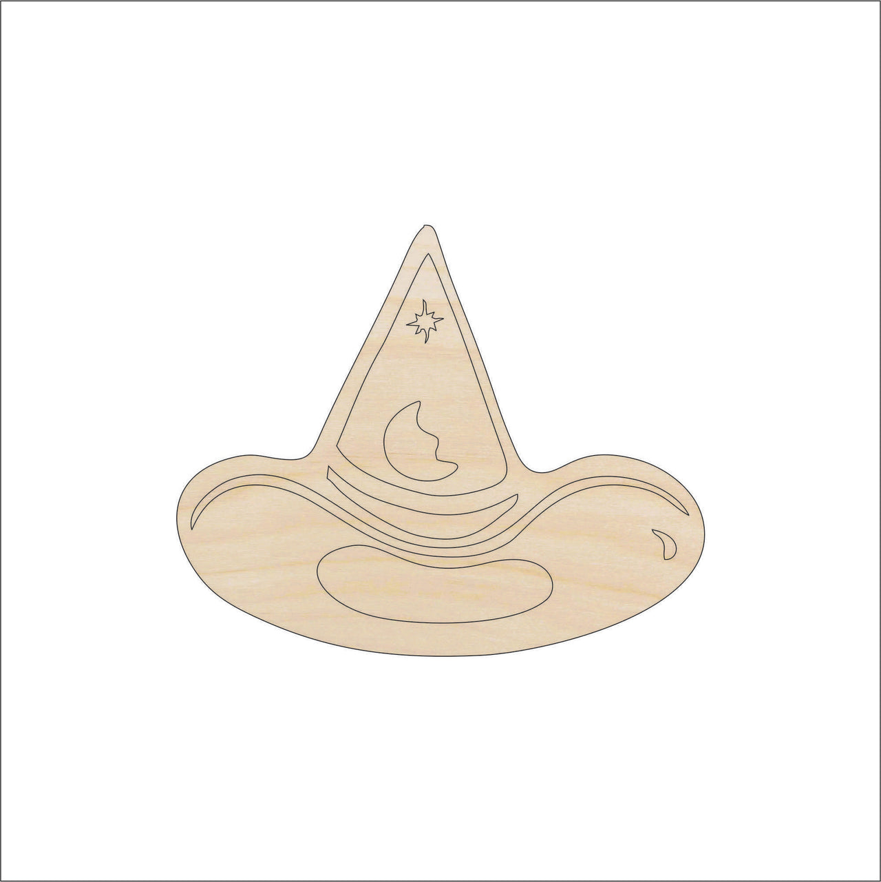 Witch Wood Craft Shape - Laser Cut Baltic Birch Unfinished DIY Wood Art Supplies FAL123 - The Wood Shape Store
